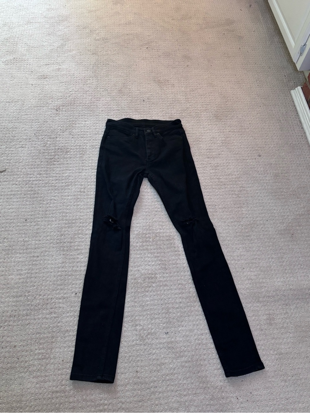 Ksubi Black Skinny Jeans with Knee Distress